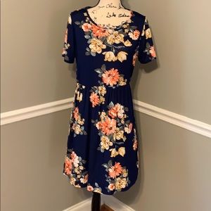 Navy floral dress